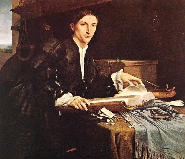 Lorenzo Lotto Portrait of a Gentleman in his Study France oil painting art